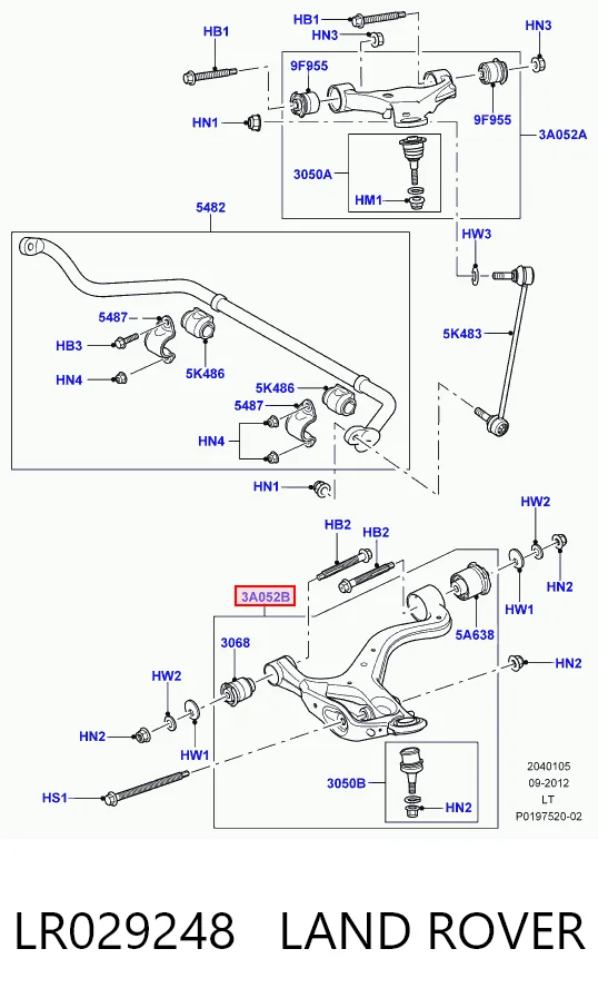 Wahacz zawieszenia przedniego dolny prawy do Land Rover Range Rover SPORT I L320