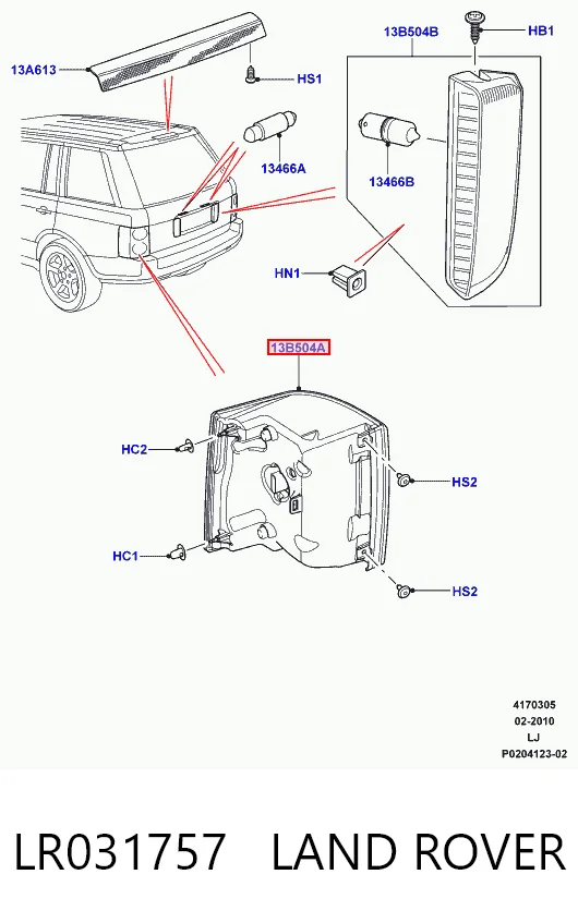 Lampa zespolona tylna lewa do Land Rover Range Rover III L322