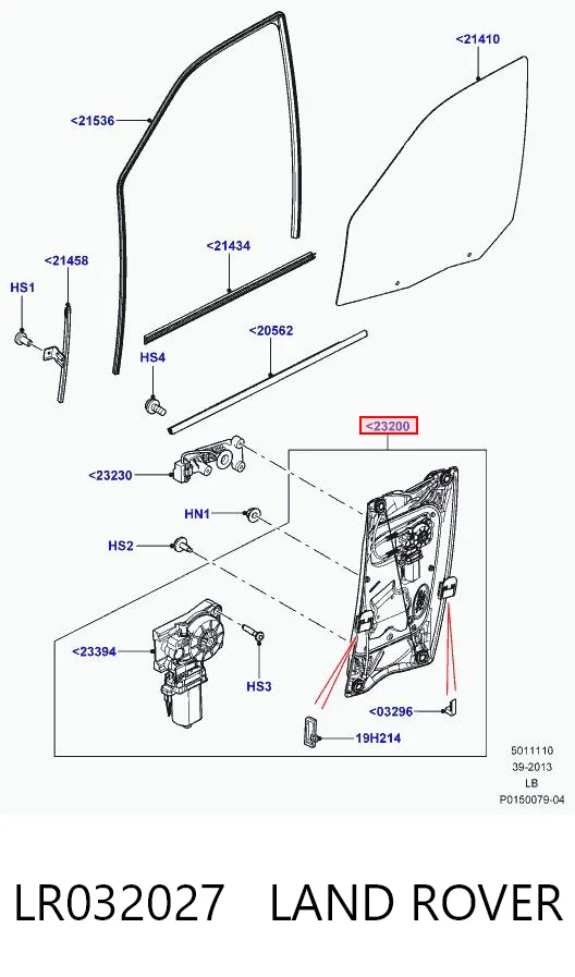 Mechanizm podnoszenia szyby drzwi przednich lewych Land Rover Freelander II SUV (L359) (2006 - 2014) cena, od 119,81 USD