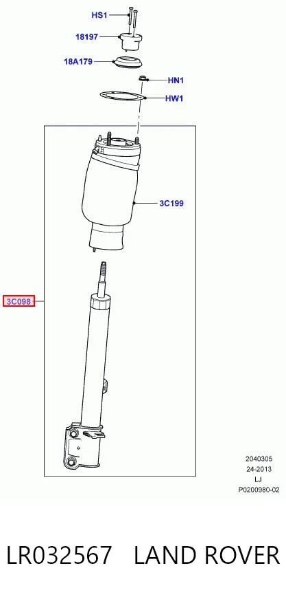 LR032567 Land Rover Amortyzator przedni lewy