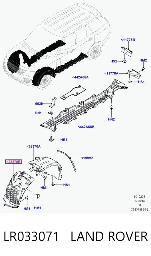 Nadkole błotnika przedniego lewe do Land Rover Range Rover IV L405