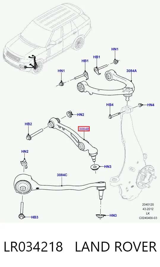 Wahacz zawieszenia przedniego dolny lewy Land Rover Range Rover III SUV (L322) (2010 - 2012) cena, od 112,85 USD