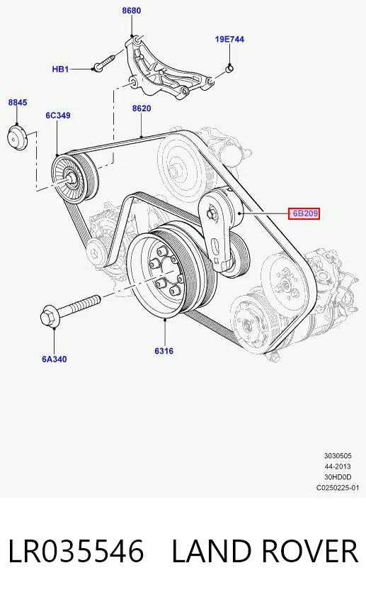 LR035546 Land Rover Napinacz paska napędowego