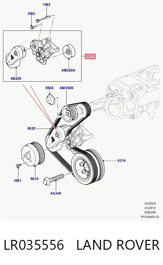 LR035556 Land Rover Napinacz paska napędowego