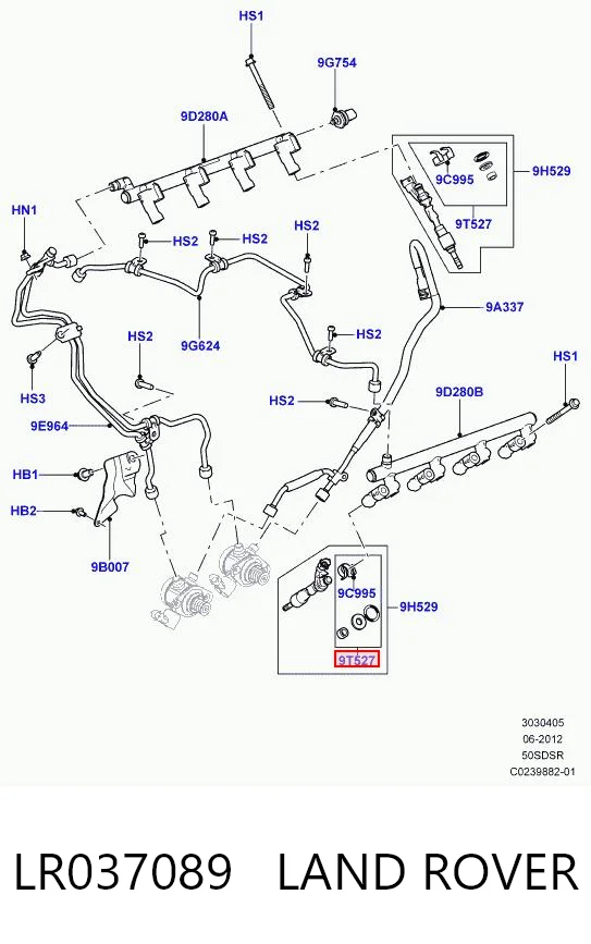 LR037089 Land Rover Zestaw naprawczy wtryskiwacza