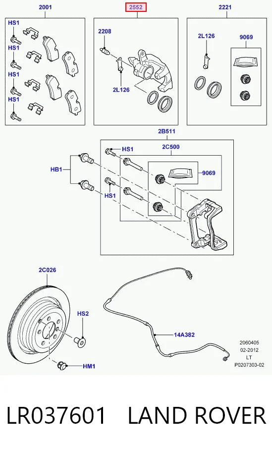 Zacisk hamulcowy tylny prawy do Land Rover Range Rover III L322