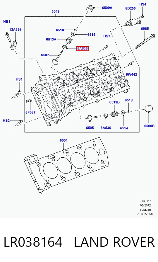 Uszczelniacz zaworu dolotowego/wylotowego do Land Rover Discovery IV L319