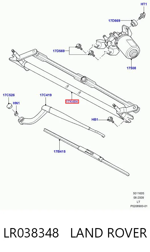 Mechanizm wycieraczek Land Rover Discovery III SUV (LR3) (2004 - 2009) cena, od 373,43 USD
