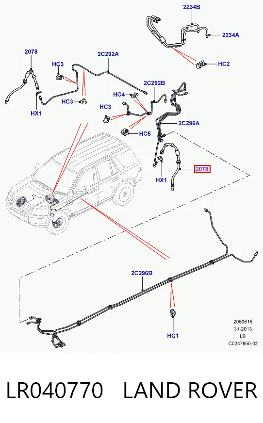  Przewód hamulcowy przedni Land Rover Freelander 2