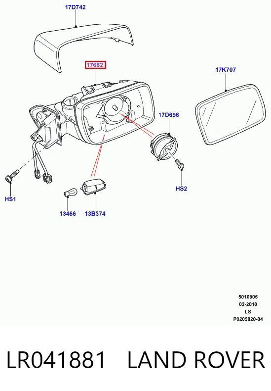 Lusterko wsteczne prawe do Land Rover Range Rover III L322