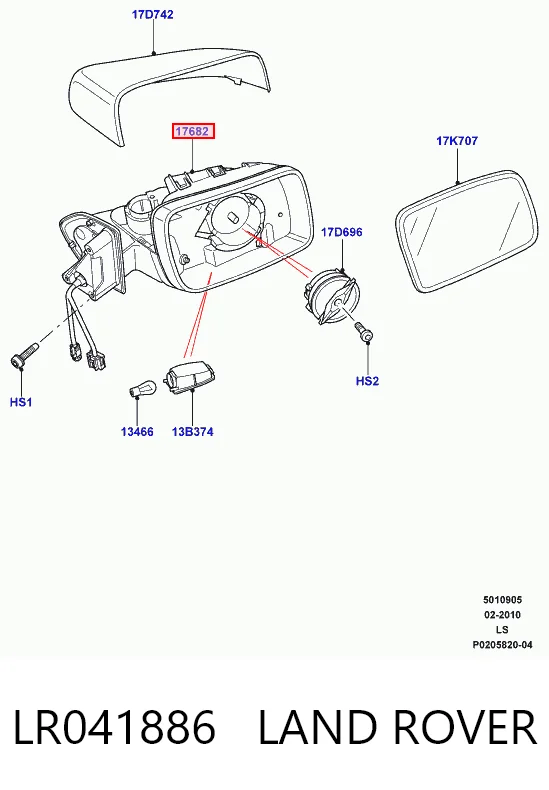 Lusterko wsteczne lewe do Land Rover Range Rover III L322