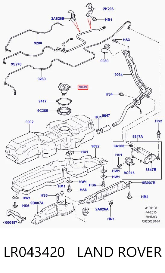 LR043420 Land Rover Korek wlewu paliwa