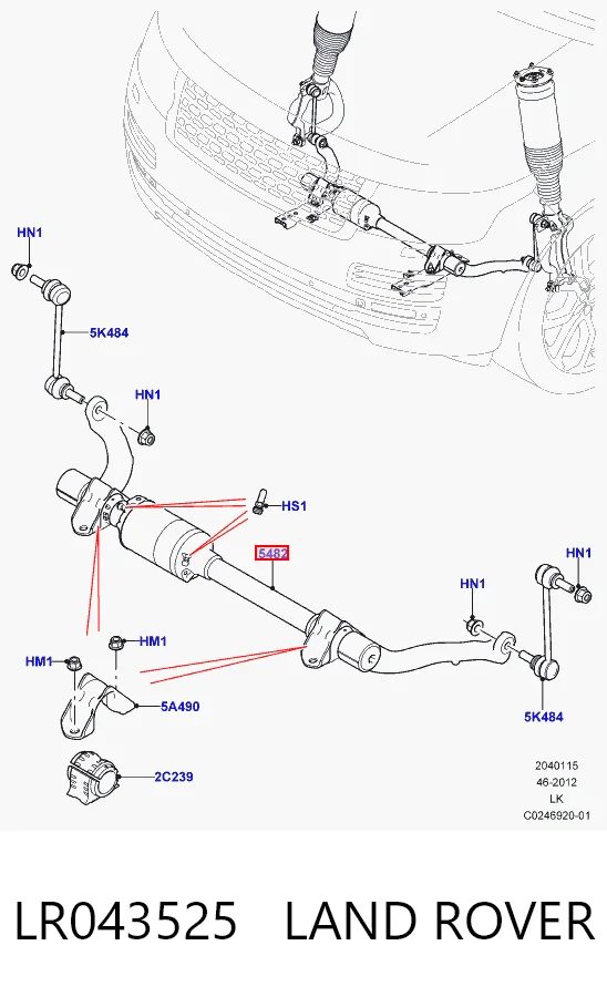 Do koszyka Stabilizator przedni Land Rover Range Rover IV L405