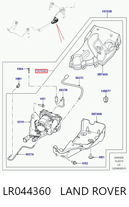 LR044360 Land Rover Kompresor zawieszenia pneumatycznego