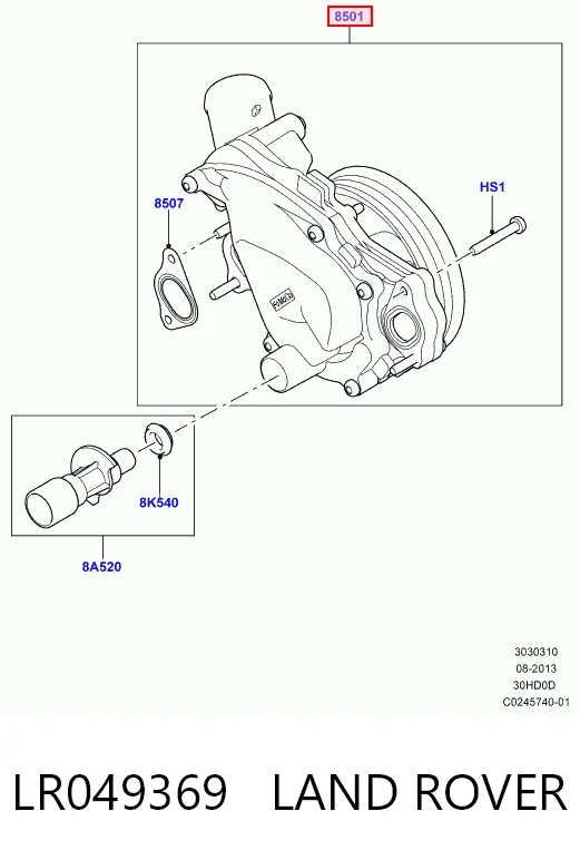 Pompa chłodząca wodna Land Rover Discovery IV SUV (L319) (2009 - 2018) cena, od 75,55 USD