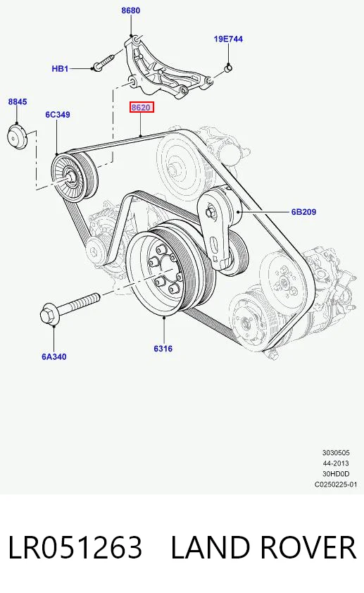 Pas napędowy mechanizmów 68038524AA Chrysler