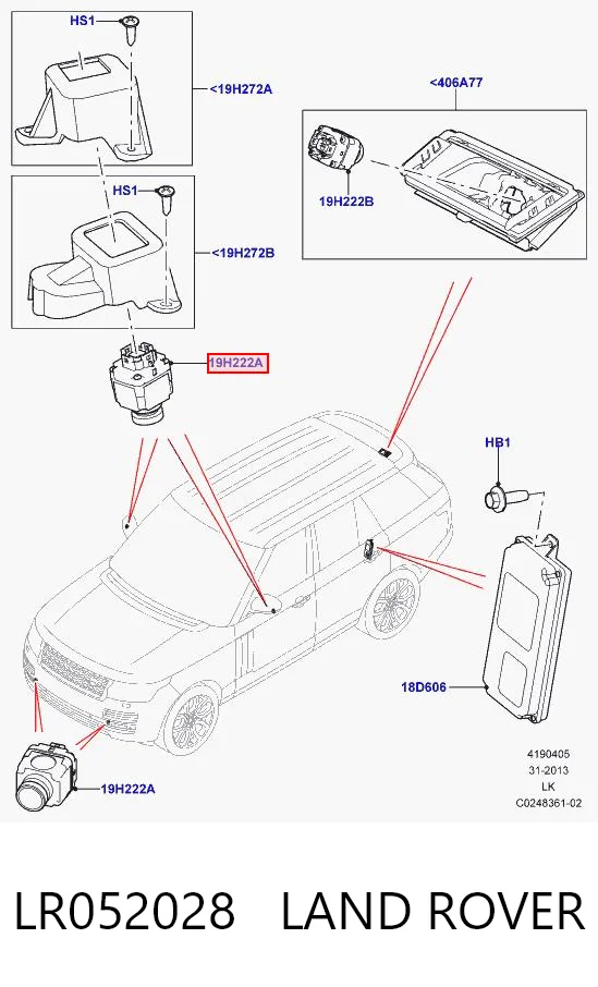 LR052028 Land Rover Kamera systemu zapewnienia widoczności