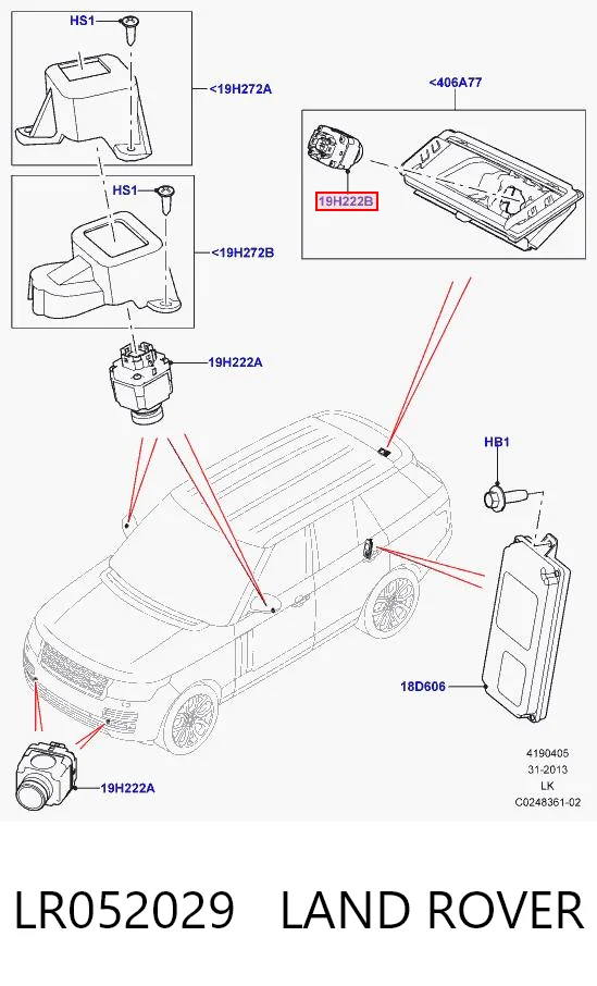 LR052029 Land Rover Kamera systemu zapewnienia widoczności