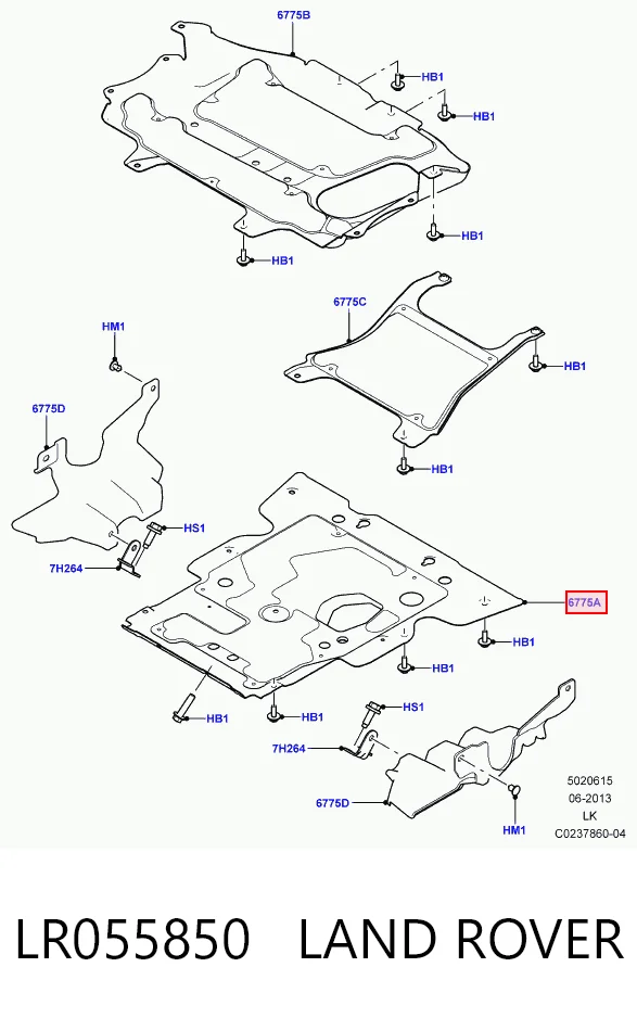 Osłona silnika, miski (przedziału silnika) do Land Rover Range Rover SPORT II L494