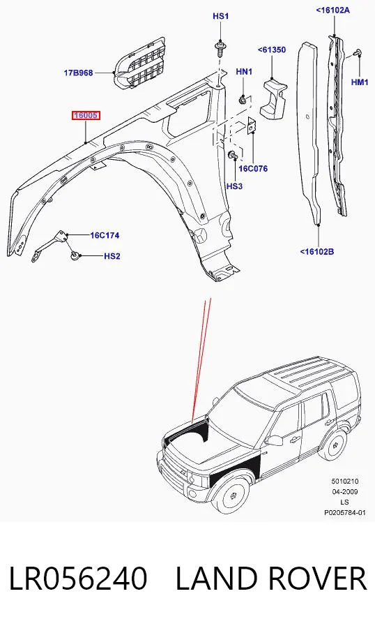Błotnik przedni lewy do Land Rover Discovery IV L319