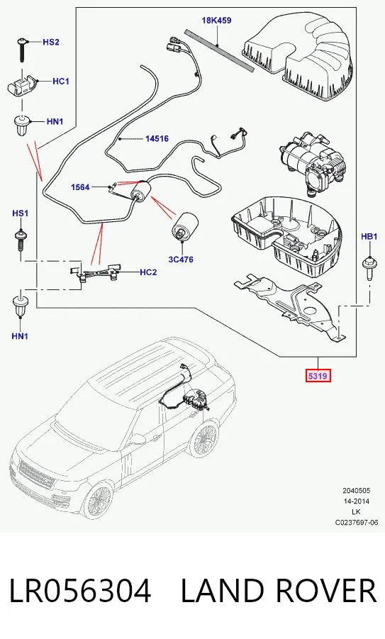 LR056304 Land Rover Kompresor zawieszenia pneumatycznego