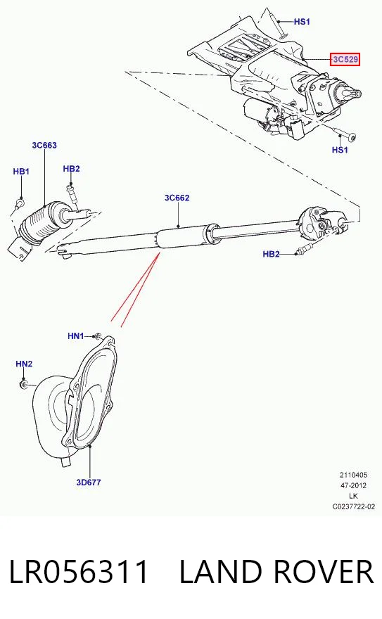 Kolumna (wał) kierownicza (kierownicy) Land Rover Range Rover SPORT II SUV (L494) (2013 - 2022) cena, od 3000,32 USD