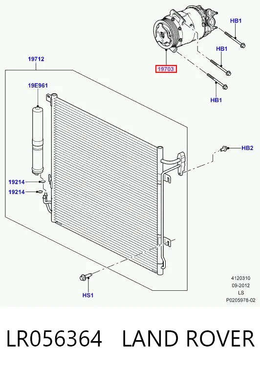 LR056364 Land Rover Sprężarka klimatyzacji