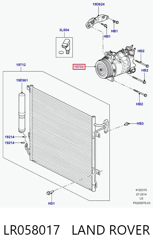 LR058017 Land Rover Sprężarka klimatyzacji