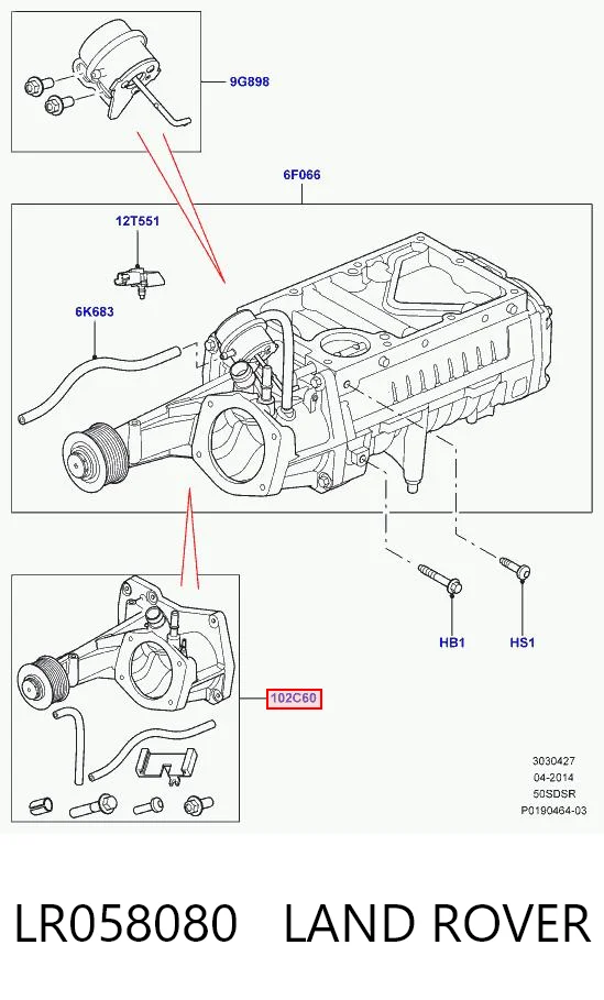 LR058080 Land Rover Głowica sprężarki (Truck)