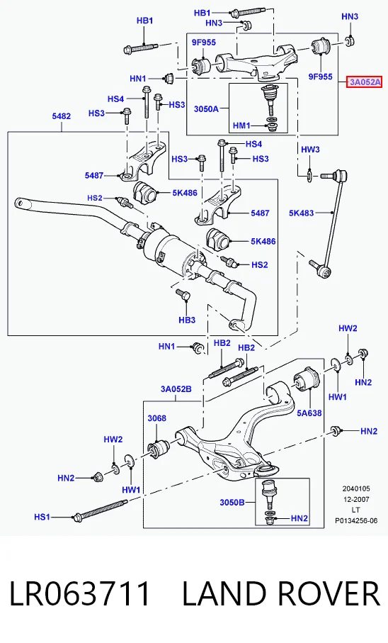 Do koszyka Wahacz zawieszenia przedniego prawy górny Land Rover Discovery IV L319
