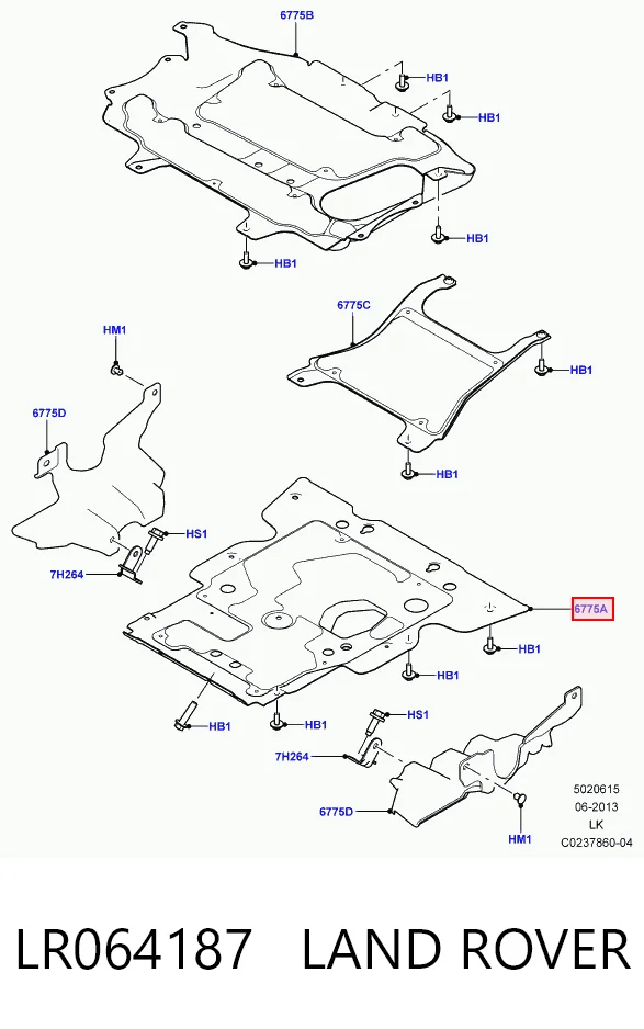 Osłona silnika, miski (przedziału silnika) Land Rover Range Rover SPORT II SUV (L494) (2013 - 2022) cena, od 231,63 USD