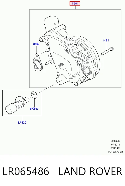 Do koszyka Pompa chłodząca wodna Land Rover Range Rover VELAR L560