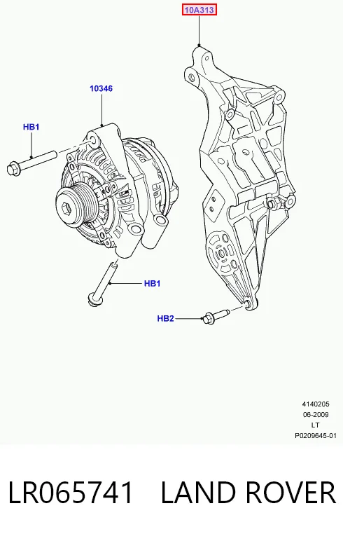 Do koszyka Wspornik alternatora Land Rover Range Rover SPORT I L320