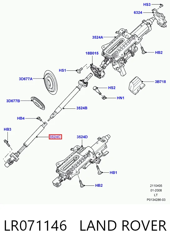 4526044041 Toyota Wał kolumny kierowniczej dolny