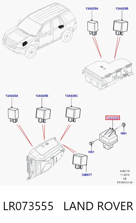 LR073555 Land Rover Przekaźnik świec żarowych