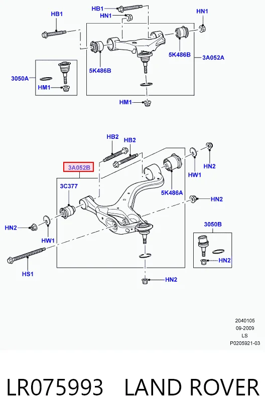  Wahacz zawieszenia przedniego dolny prawy Land Rover Discovery 3