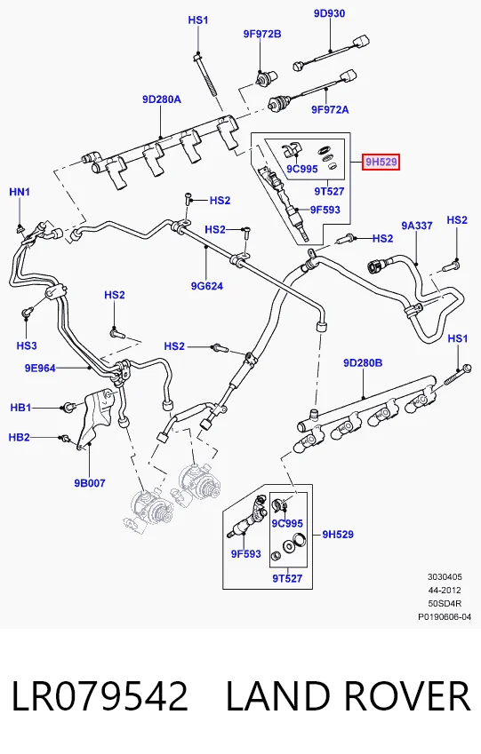 LR079542 Land Rover Wtryskiwacz paliwa