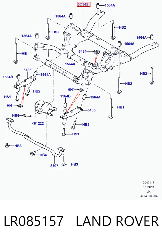 Do koszyka Korpus osi przedniej Land Rover Range Rover IV L405