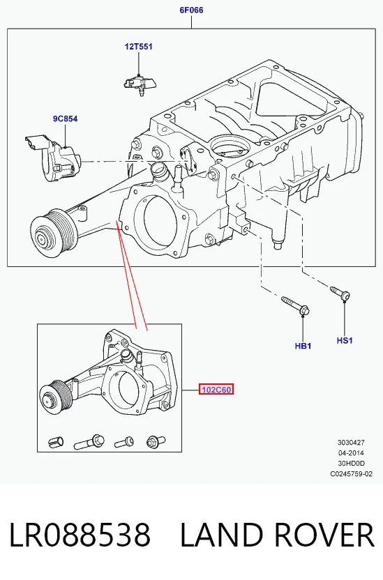 LR088538 Land Rover Zestaw naprawczy sprężarki doładowującej