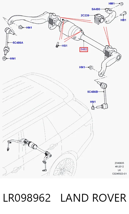Stabilizator tylny do Land Rover Range Rover IV L405