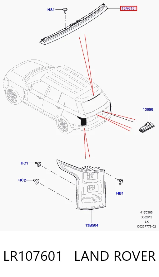 Kupić Lampa stop tylna dodatkowa Land Rover Range Rover IV L405 w dobrej cenie