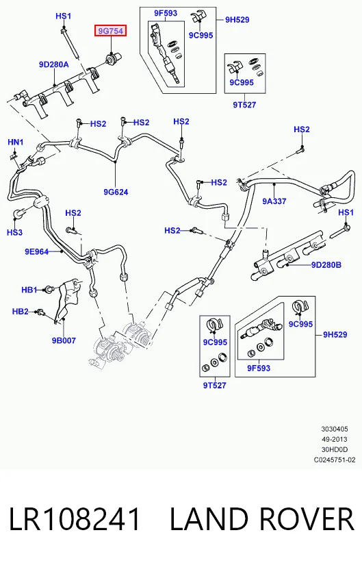 Czujnik ciśnienia paliwa do Land Rover Range Rover L405