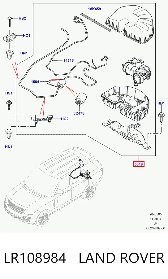 LR108984 Land Rover Kompresor zawieszenia pneumatycznego