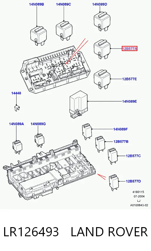 LR126493 Land Rover Elektryczne przekaźnik wielofunkcyjne