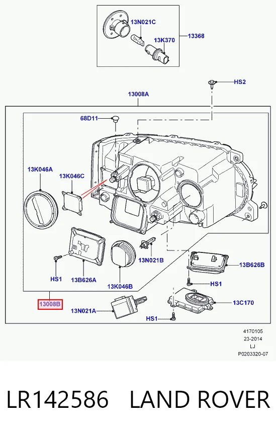 Do koszyka Reflektor prawy Land Rover Range Rover III L322