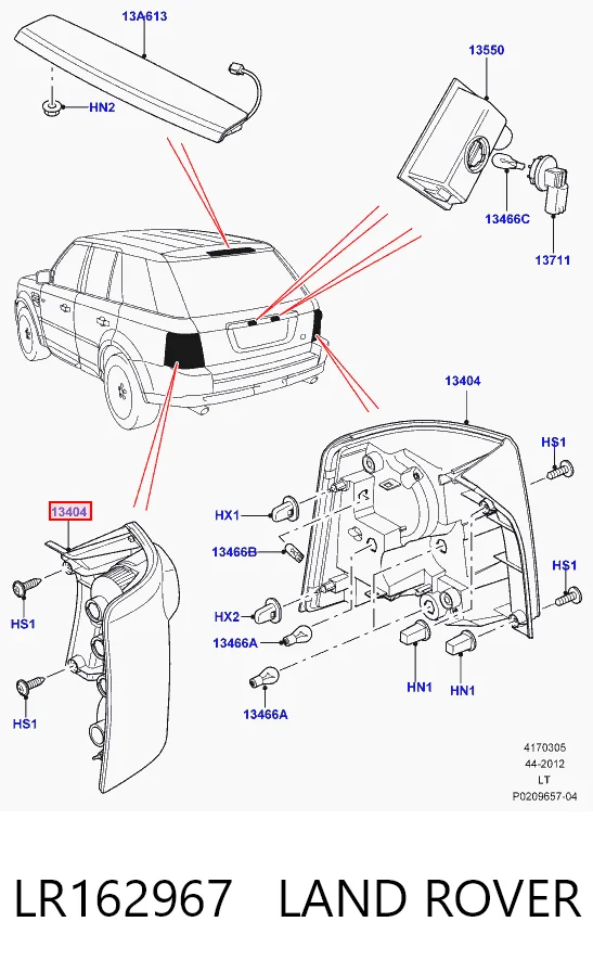 Lampa zespolona tylna lewa Land Rover Range Rover SPORT I SUV (L320) (2005 - 2013) cena, od 319,90 USD