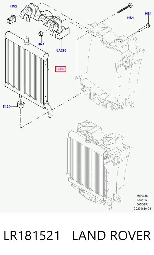 LR181521 Land Rover Chłodnica silnika dodatkowa