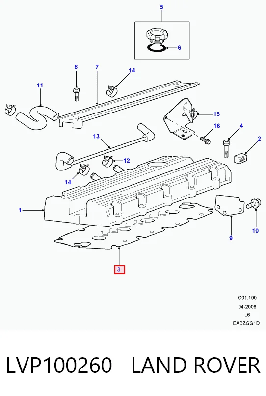 Uszczelka pokrywy zaworowej silnika do Land Rover Freelander I L314