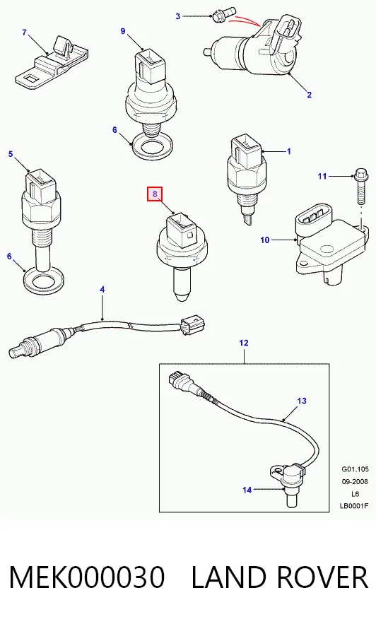MEK000030 Land Rover Czujnik temperatury płynu chłodzącego