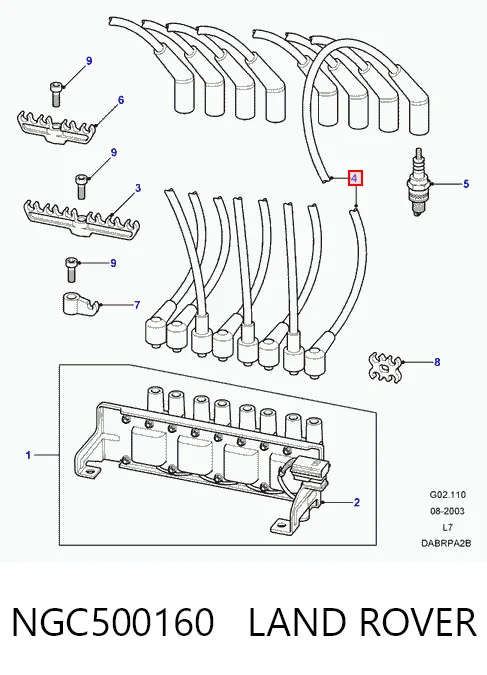 Zestaw przewodów wysokiego napięcia do Land Rover Discovery II LJ ,LT